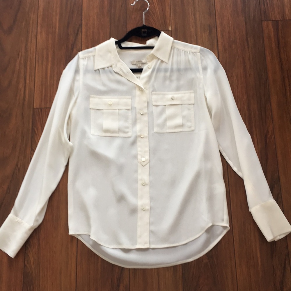 NWT Jcrew white silk blouse